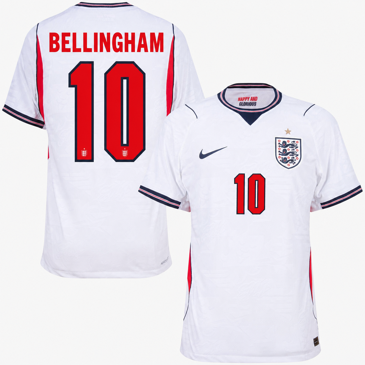 イングランド代表 ユニフォーム No.10 BELLINGHAM England 2026 World Cup Home Jersey — Jude Bellingham 10