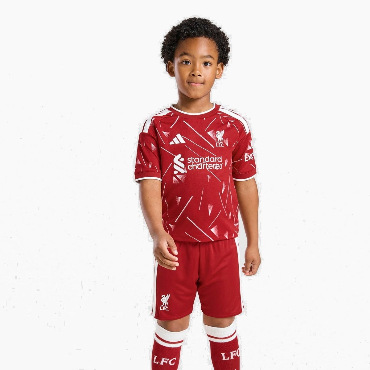 Liverpool kids home kit 2026/27 - front on model