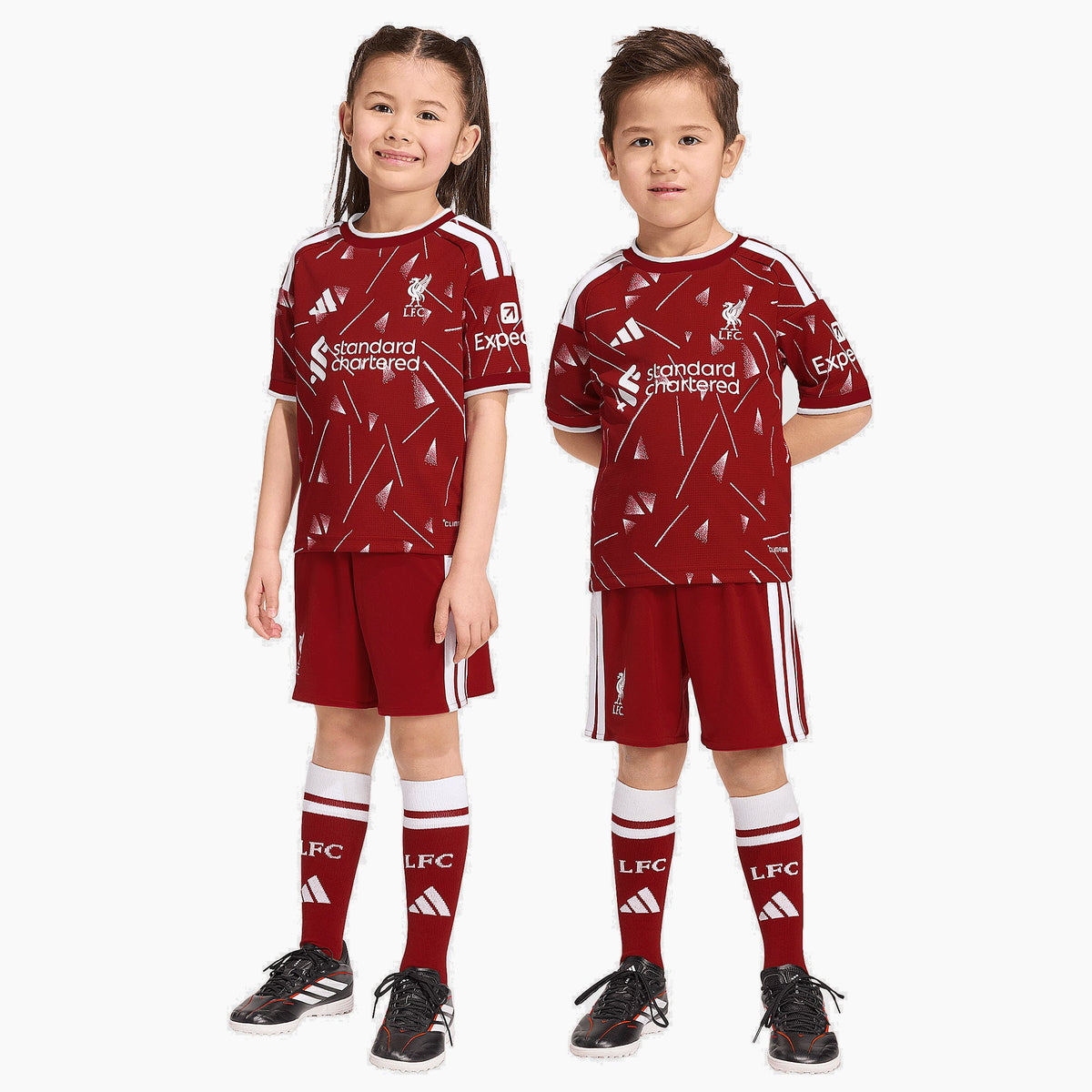 Liverpool kids home kit 2026/27 - front on model