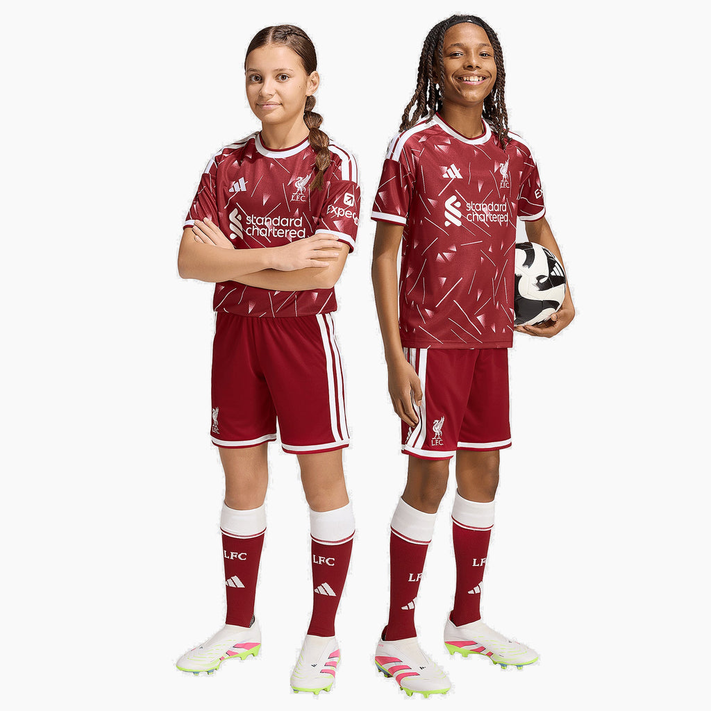 Liverpool kids home kit 2026/27 - full fit on model