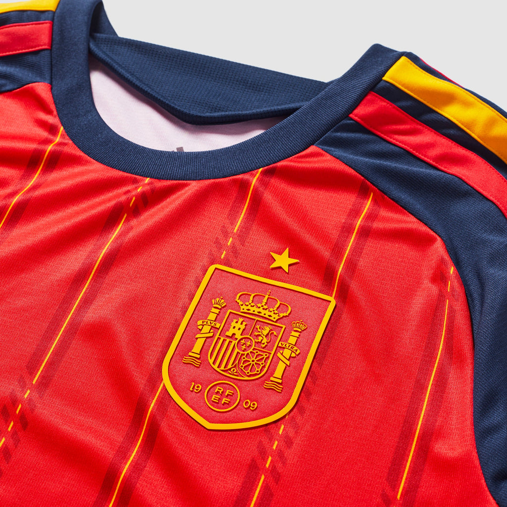 Spain 2026 home fan jersey - crest and collar detail