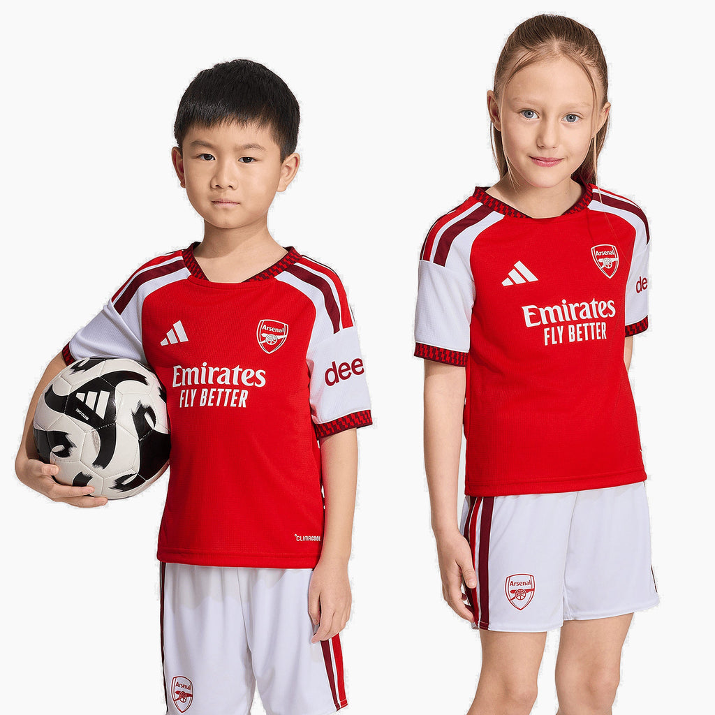 Arsenal kids home kit 2026/27 - front on model
