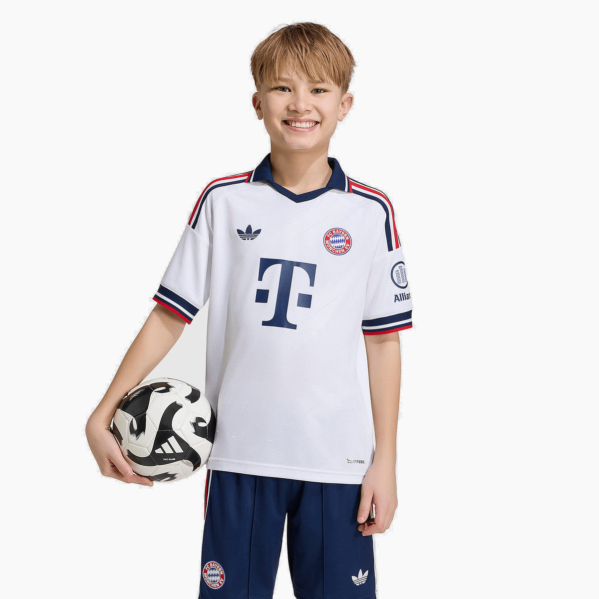 Bayern munich kids away kit 2026/27 - front on model