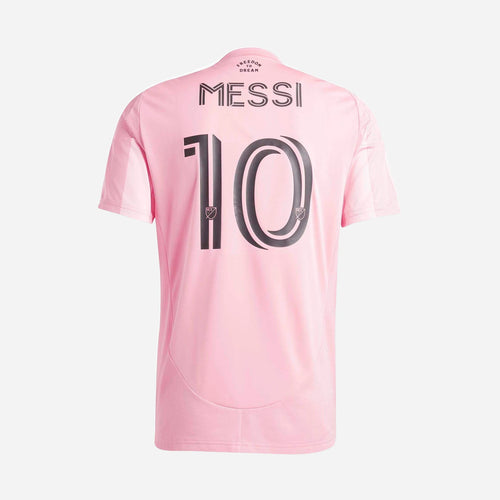 Inter Miami 2025 Euforia fan jersey Messi 10 back on Ole gray background