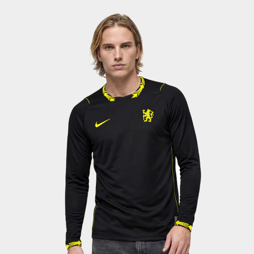 Chelsea 2026/27 Away Player Long Sleeve Jersey — official model cover on grey background