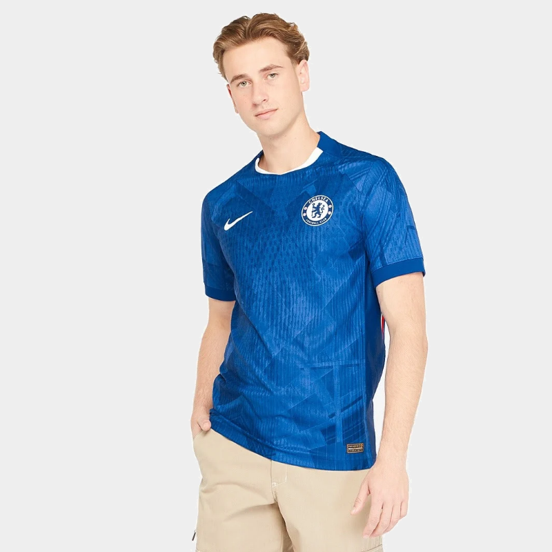 Chelsea 2025/26 Home Player Jersey — official model cover on grey background