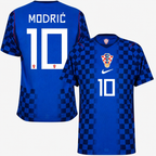 Camiseta Segunda Equipación Croacia Mundial 2026 — Luka Modrić 10 — frente y espalda