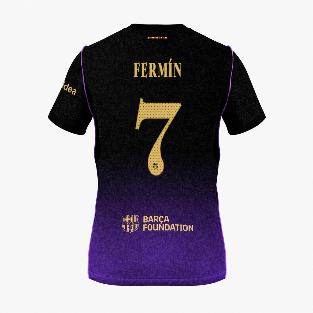 Camiseta Versión Jugador Segunda Equipación Barcelona 26/27 — Fermín López 7 — vista trasera sin parche