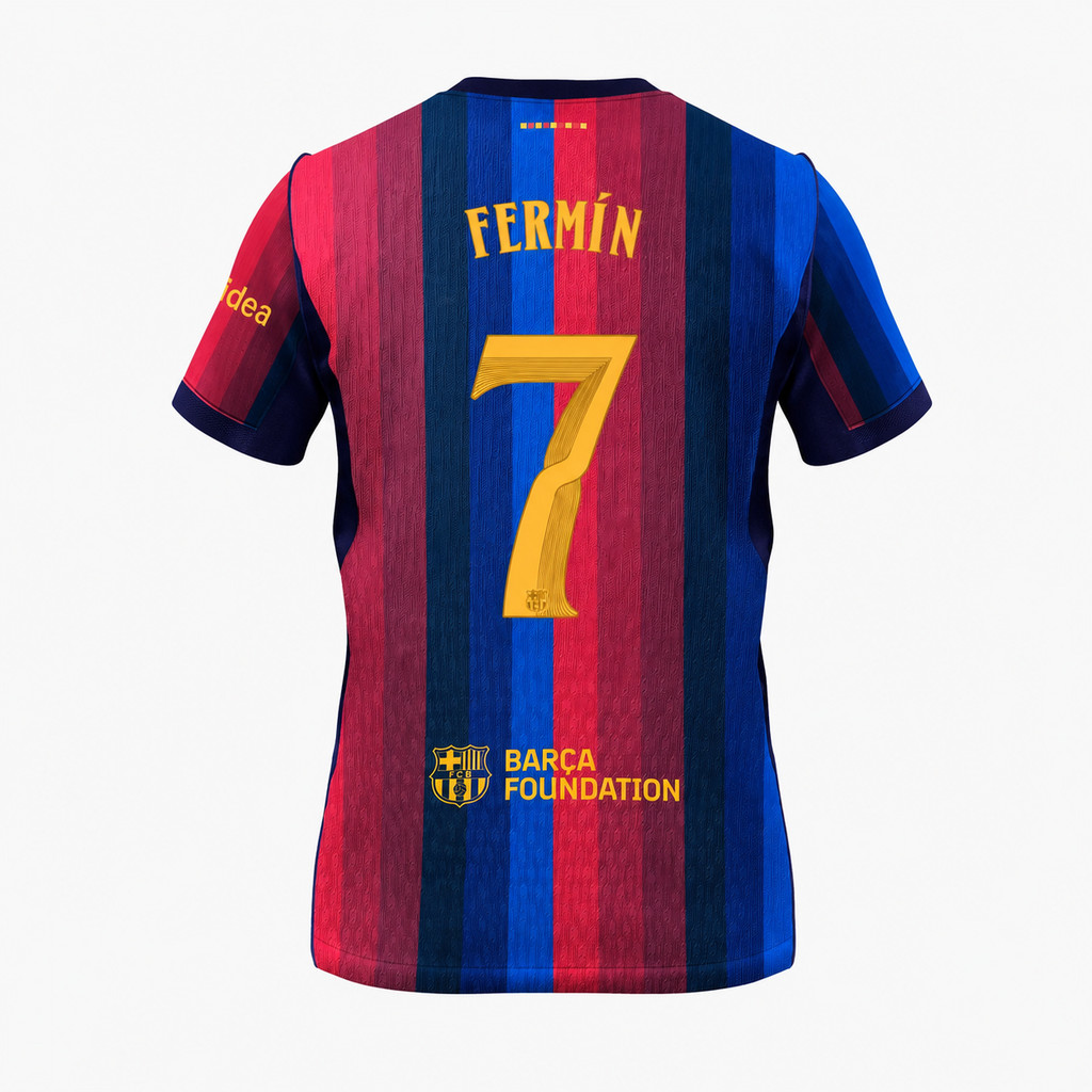 Camiseta Primera Equipación Barcelona 26/27 — Fermín López 7 — vista trasera sin parche