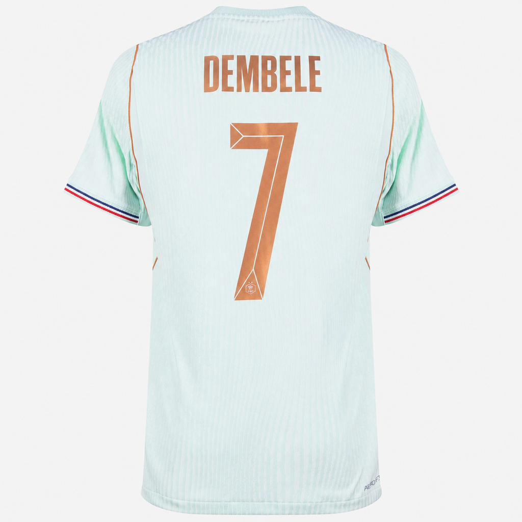 Camiseta Segunda Equipación Francia Mundial 2026 — Ousmane Dembélé 7 — frente y espalda