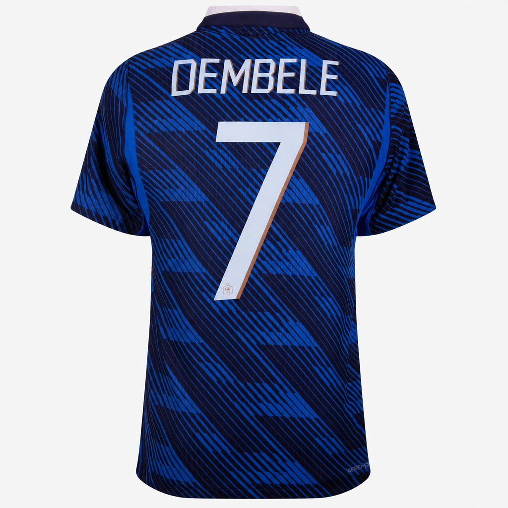 Camiseta Primera Equipación Francia Mundial 2026 — Ousmane Dembélé 7 — frente y espalda
