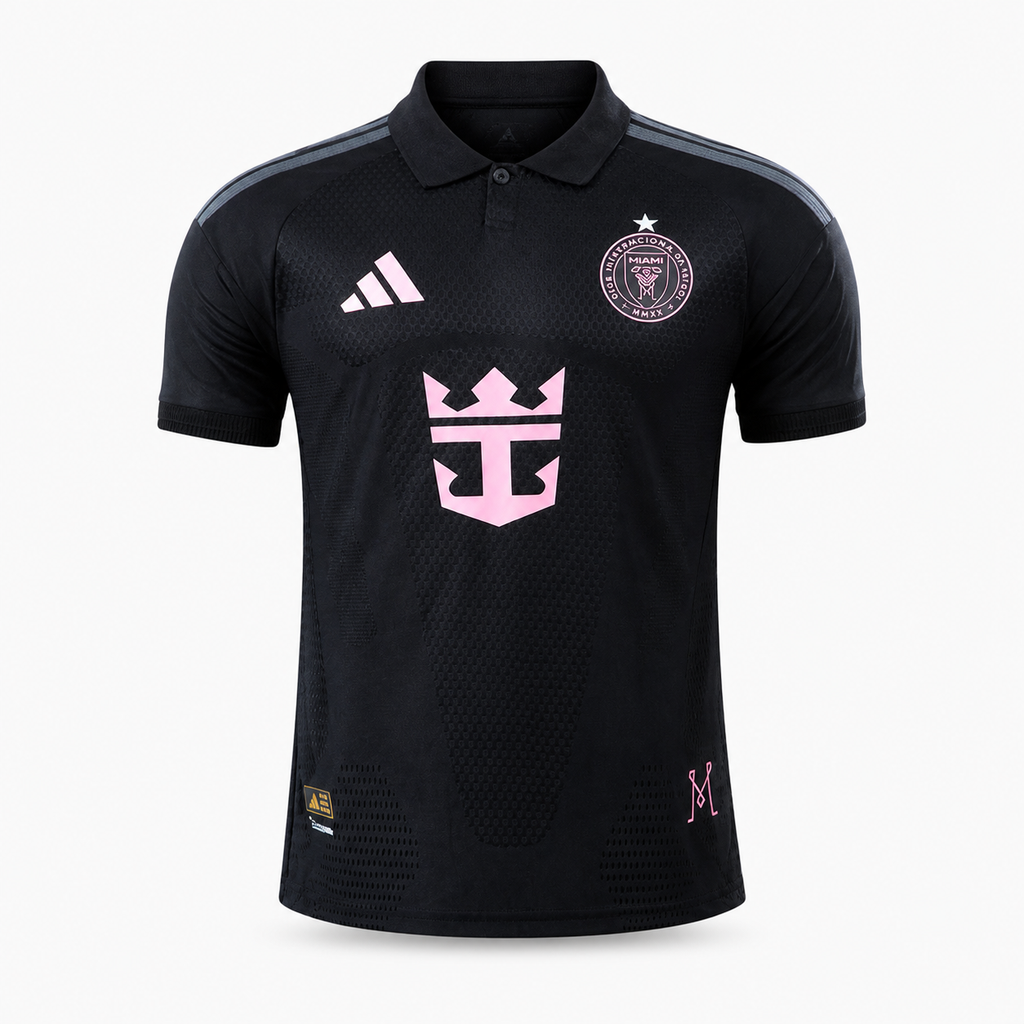 Camiseta versión jugador Inter Miami Presagio 2026 sin personalizar, vista frontal 3D