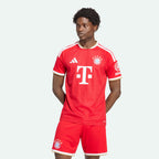 Bayern Munich 2026/27 home fan shirt, KANE 9 - front view of the base shirt worn by a model