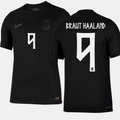 Camiseta Segunda Equipación Noruega Mundial 2026 — Erling Haaland 9 — frente y espalda