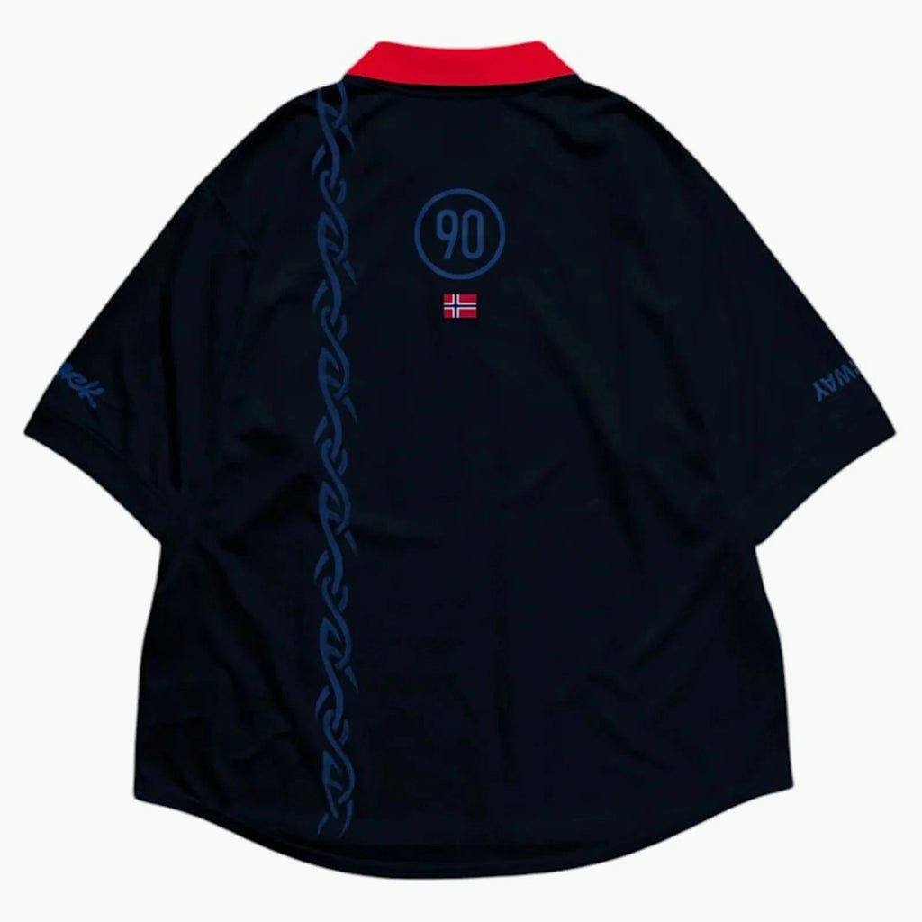 Camiseta Retro Noruega Travis Scott Cactus Jack x Nike Total 90 — Espalda