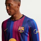 Barcelona Home Long Sleeve Jersey 2026/27 - front chest view on model