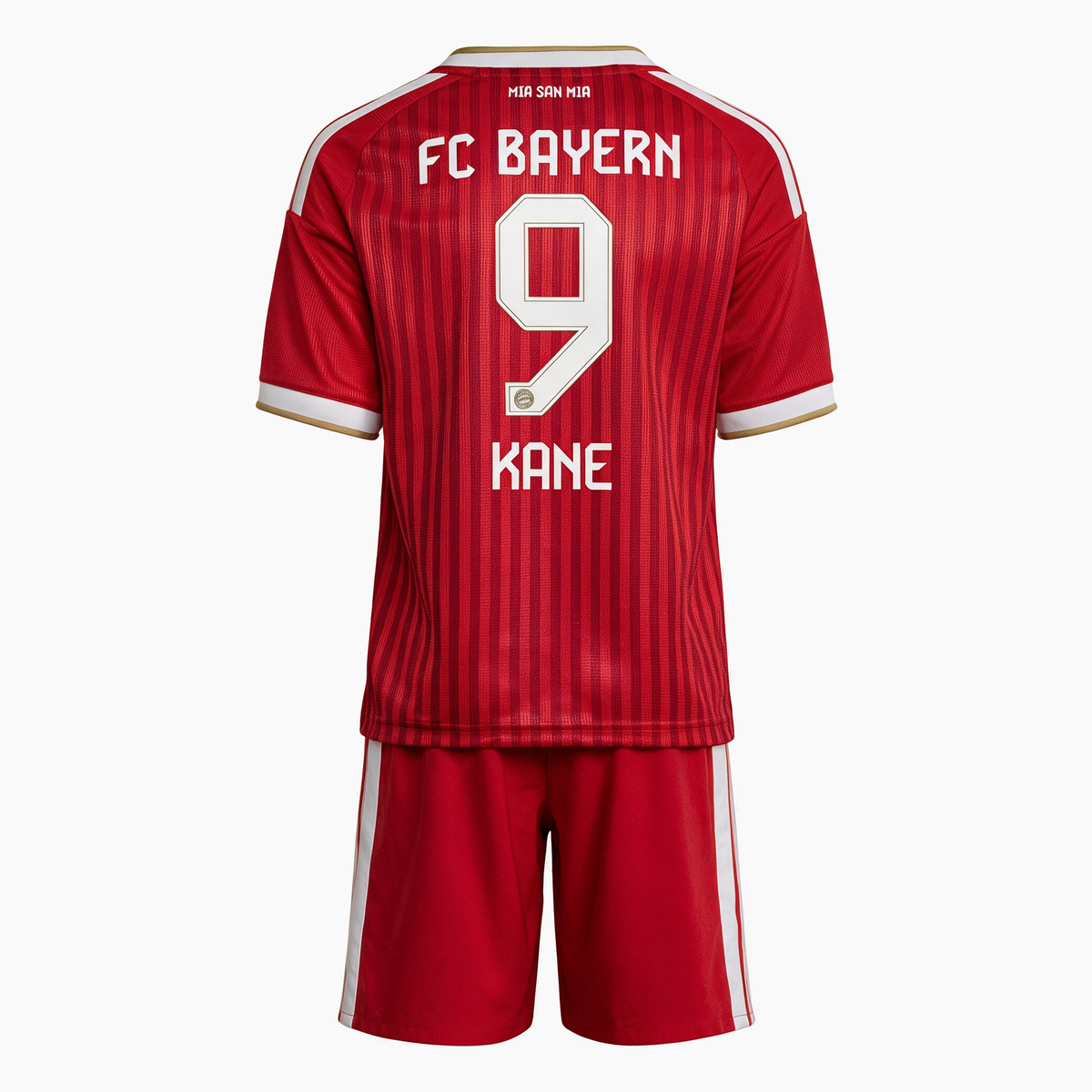 Bayern Munich 2026/27 Home kids kit, KANE 9 - shirt and shorts, back view