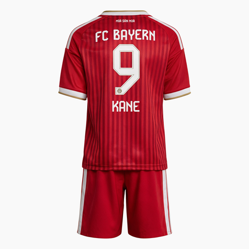 Bayern Munich 2026/27 Home kids kit, KANE 9 - shirt and shorts, back view