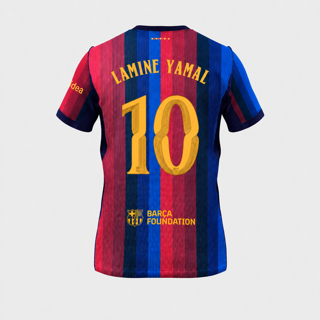 Camiseta Primera Equipación Barcelona 26/27 — Lamine Yamal 10 — Sin Parche — vista trasera sin parche
