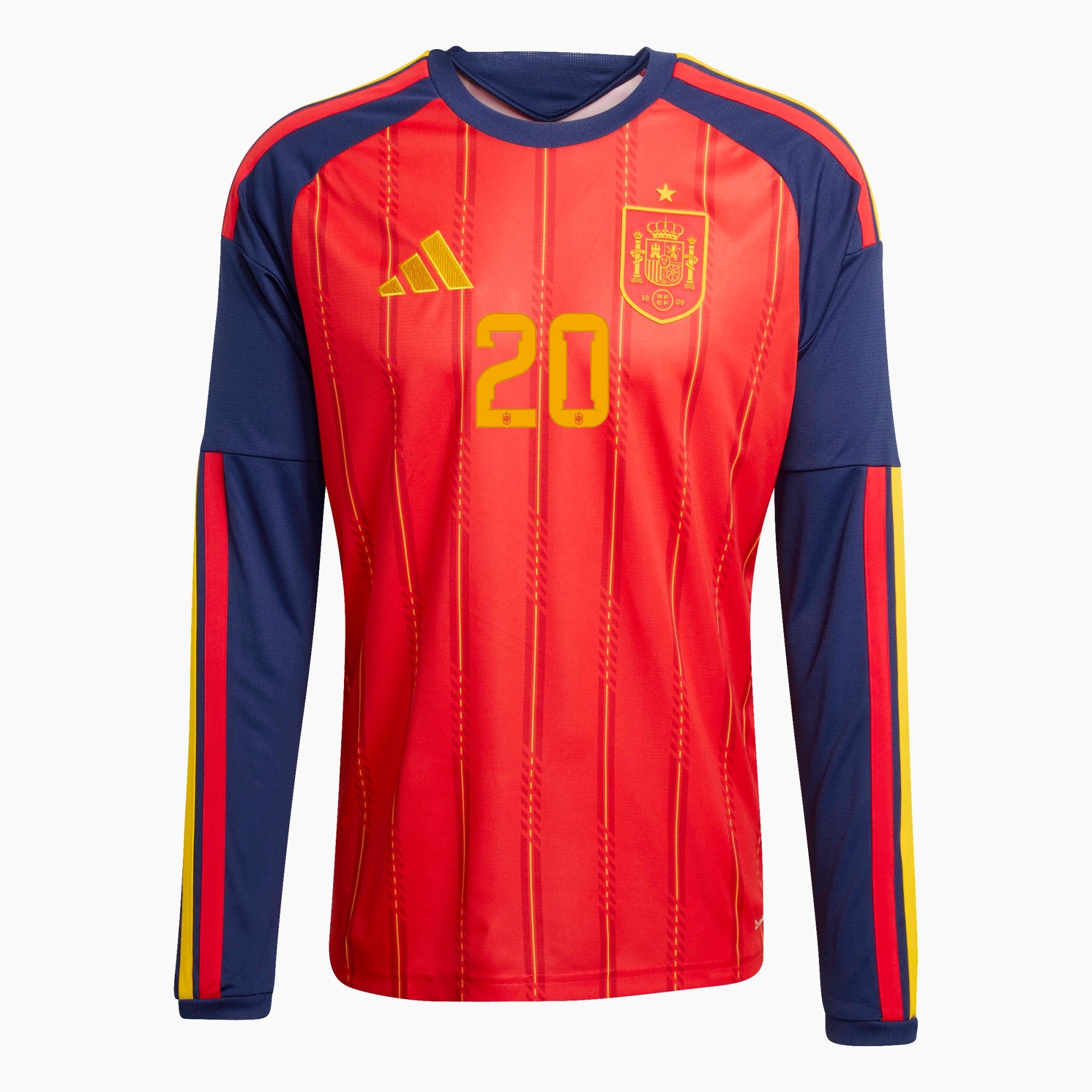 スペイン代表 ユニフォームPEDRI 20番 シャツ Mundial — Pedri 20 2026 Home Long Sleeve Jersey