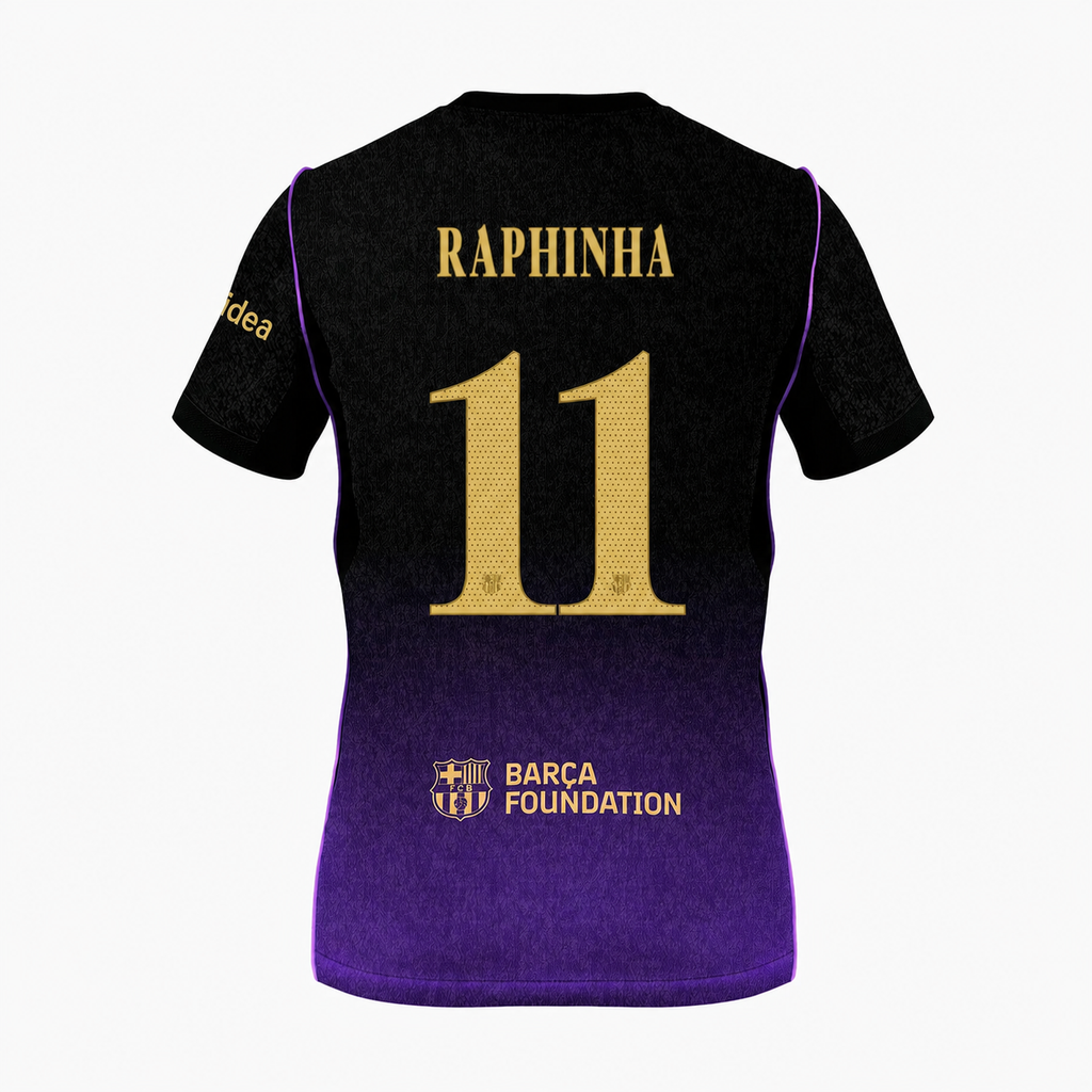 Camiseta Versión Jugador Segunda Equipación Barcelona 26/27 — Raphinha 11 — vista trasera sin parche