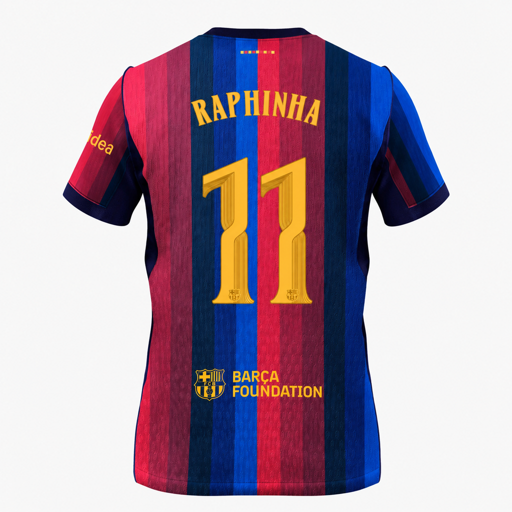 Camiseta Versión Jugador Primera Equipación Barcelona 26/27 — Raphinha 11 — vista trasera sin parche