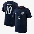 Camiseta Segunda Equipación Estados Unidos Mundial 2026 — Christian Pulisic 10 — frente y espalda
