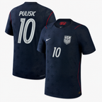Camiseta Segunda Equipación Estados Unidos Mundial 2026 — Christian Pulisic 10 — frente y espalda