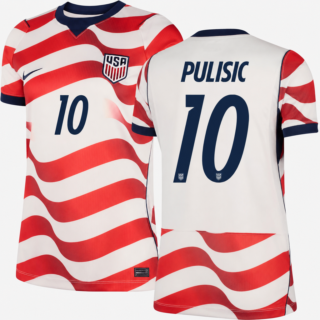 Camiseta Primera Equipación Estados Unidos Mundial 2026 — Christian Pulisic 10 — frente y espalda